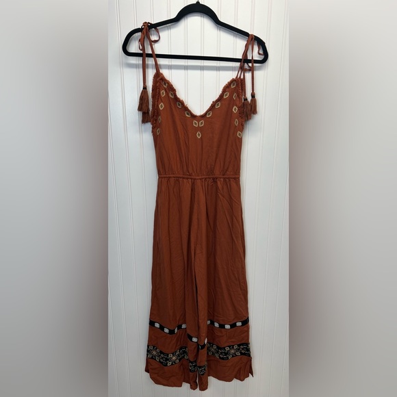 Endless‎ Rose Bohemian Embroidered Burnt Orange Jumper Sz S - Picture 1 of 7